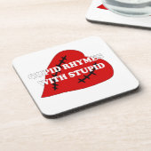 Kupiden Rymnen mit Dummkopf Getränkeuntersetzer (Linke Seite)