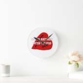 Kupiden Rymnen mit Dummkopf Runde Wanduhr (Zuhause)