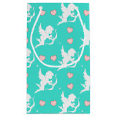 Kupiden und Herz Türkis Kleine Geschenktüte (Rückseite)