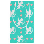 Kupiden und Herz Türkis Kleine Geschenktüte (Vorderseite)