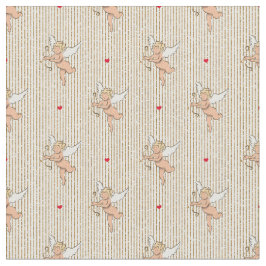 Kupidenengel auf Goldstreifen Stoff