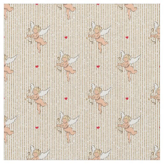 Kupidenengel auf Goldstreifen Stoff (Nahaufnahme)