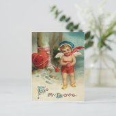 Kupider-Herz-Zackenbaum Postkarte (Stehend Vorderseite)