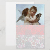 Kupie und Psyche als Kinder, rosa weiß Briefpapier (Vorne/Hinten)