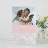 Kupie und Psyche als Kinder, rosa weiß Briefpapier (Stehend Vorderseite)