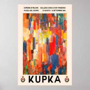 Kupka Abstrakter Kunstdruck 1968 Milano Ausstellun Poster