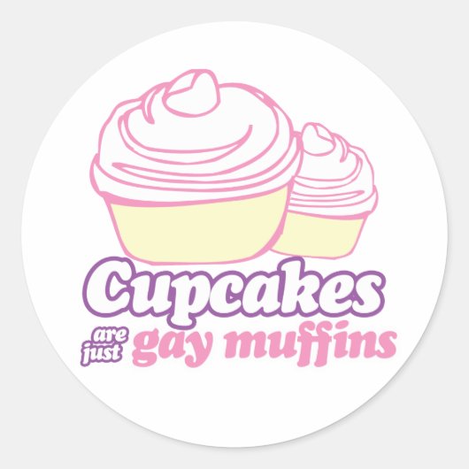 KUPKEN SIND NUR GAY MUFFINS RUNDER AUFKLEBER (Vorderseite)