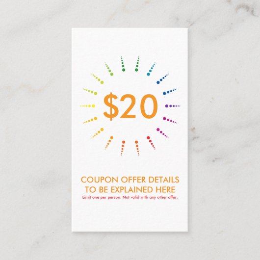 Kupon rainbowBurst Rabattkarte (Vorderseite)