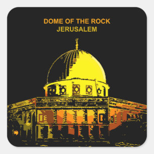 Kuppel des Felsen: Jerusalems Heartbeat-Sticker Quadratischer Aufkleber