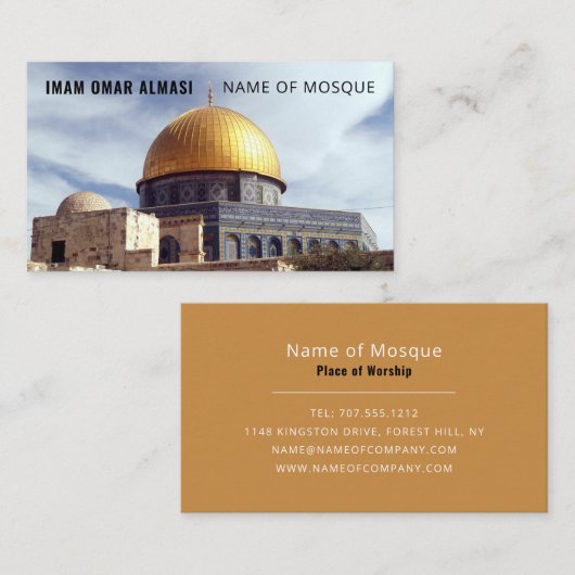 Kuppel des Felsens, islamisch, religiös Visitenkarte (Vorne/Hinten)
