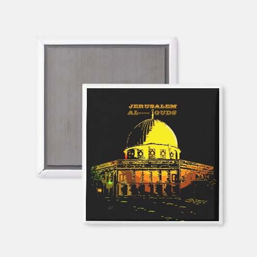 Kuppel des Felsens, Jerusalem Magnet (Vorderseite/Rückseite)
