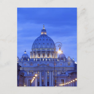 Kuppel des Petersdom bei Dämmerung Postkarte