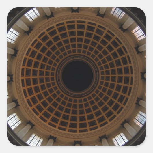 Kuppel Quadratischer Aufkleber (Vorderseite)