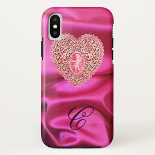 KUPPELLEICHT HERZSILK PINK FUCHSIA CLOTH MONOGRAMM Case-Mate iPhone HÜLLE