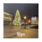 Kuppelplatz mit Weihnachtsbaum in Riga Fliese (Vorderseite)
