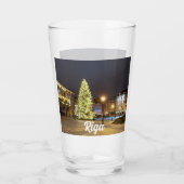 Kuppelplatz mit Weihnachtsbaum in Riga Glas (Rückseite)