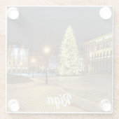 Kuppelplatz mit Weihnachtsbaum in Riga Glasuntersetzer (Rückseite)