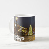 Kuppelplatz mit Weihnachtsbaum in Riga Kaffeetasse (Vorderseite Links)