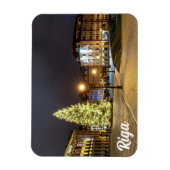 Kuppelplatz mit Weihnachtsbaum in Riga Magnet (Vertikal)