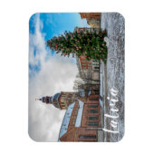 Kuppelplatz mit Weihnachtsbaum in Riga Magnet (Vertikal)