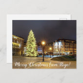 Kuppelplatz mit Weihnachtsbaum in Riga Postkarte (Vorne/Hinten)