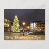 Kuppelplatz mit Weihnachtsbaum in Riga Postkarte (Vorderseite)