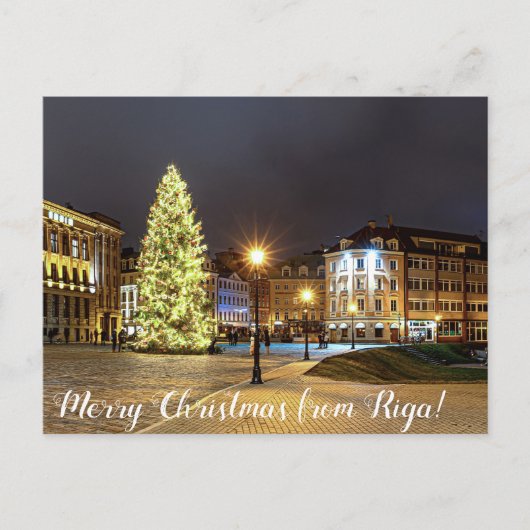 Kuppelplatz mit Weihnachtsbaum in Riga Postkarte (Vorderseite)