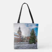 Kuppelplatz mit Weihnachtsbaum in Riga Tasche (Rückseite)