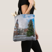 Kuppelplatz mit Weihnachtsbaum in Riga Tasche (Von Nahem)