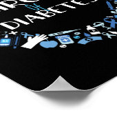 Kur Typ 1 Diabetes Awareness Circle of Diabetes Poster (Ecke)