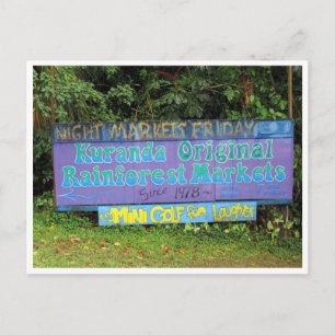 Kuranda-Märkte-Zeichen Postkarte