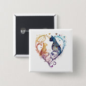 Kuraudea niedlicher, herzförmiger Knopf Button (Vorne & Hinten)