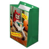 Kurbelbauchkatze Mittlere Geschenktüte (Rückseite Schrägansicht)