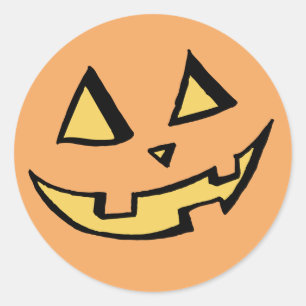 Kürbis #2, Jack O'Lantern Runder Aufkleber