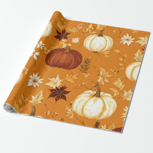 Kürbis-Aquarell Herbst & Thanksgiving Geschenkpapier