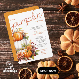 Kürbis auf dem Weg Windel-Torte Herbst-Baby-Party Einladung