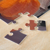 Kürbis auf der Treppe im Herbst | Herbstmalerei Puzzle (Seite)