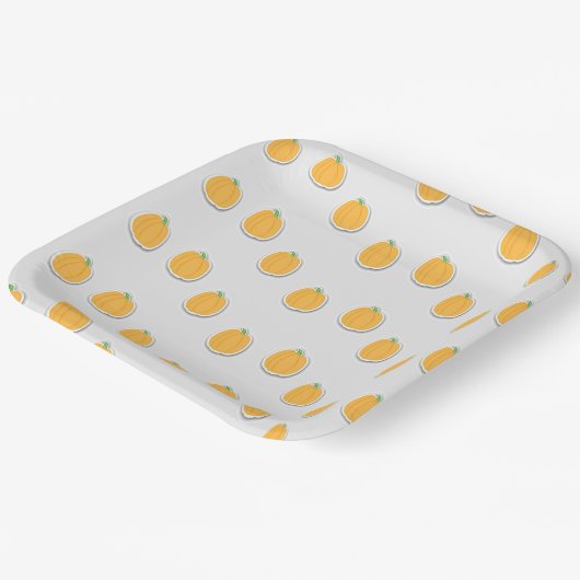 Kürbis auf grau pappteller (Gewinkelt)