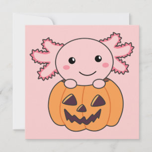 Kürbis Axolotl Liebhaber Süße Tiere für Halloween Einladung
