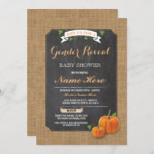 Kürbis-Baby-Duschen-Geschlecht decken Party Einladung (Vorne/Hinten)