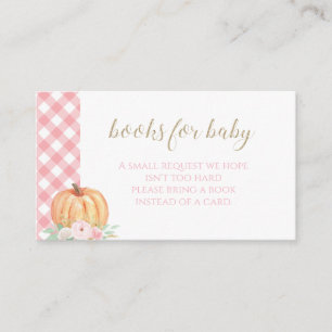Kürbis-Baby-Party Florale Karierte Bücher für Baby Begleitkarte