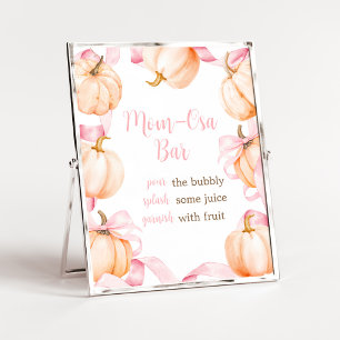 Kürbis-Baby-Party-Mom-Osa-Bar-Schild mit rosa Schl Poster
