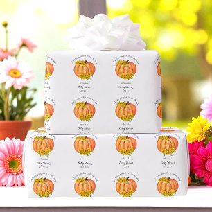 Kürbis-Baby-Party Orange Weiße Verpackungspapier Geschenkpapier
