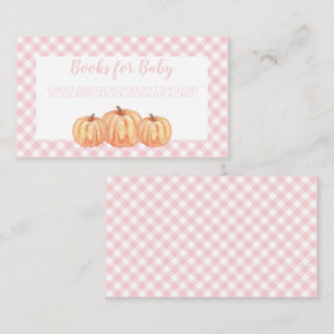 Kürbis-Baby-Party Rosa Karierte Bücher für Baby Begleitkarte