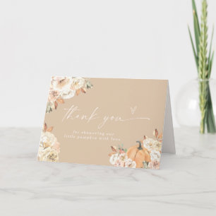 Kürbis-Baby-Shower-Dankeskarten, Boho Herbst-Baby Dankeskarte