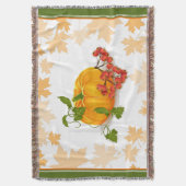 Kürbis, Beeren, Blätter, Grenzfall Erntedank Decke (Vorderseite Vertikal)