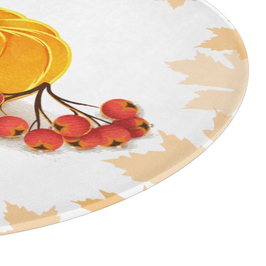 Kürbis, Beeren und Blätter fallen Erntedank Schneidebrett (Ecke)