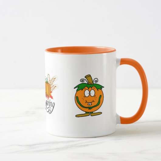 Kürbis-Blatt-Fall-Natur gestaltet Tasse (Rechts)