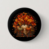 Kürbis Blätter Bäume Herbst Herbstsaison Button (Vorderseite)