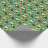 Kürbis, Blätter: Herbstpflanzenmuster Geschenkpapier (Ecke)
